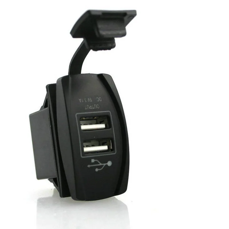 

New Style Waterproof Car Motorcycle Universal 3.1 a Double USB Car Charger with LED Indicator 12-24V