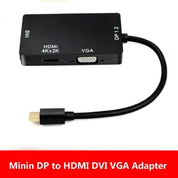 

3 in 1 Mini Displayport DP to HDMI VGA DVI Adapter 4K Male to Female Display Port Cable Converter For HP PC Laptop Projector