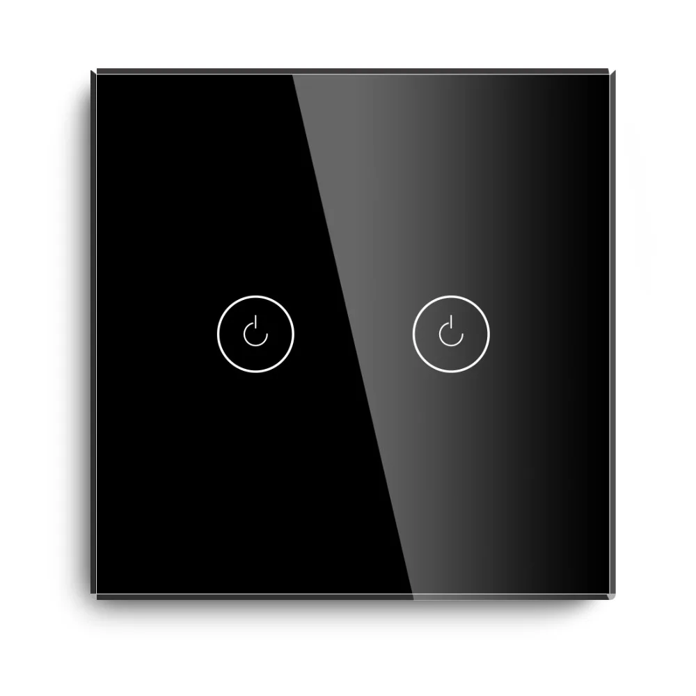 Interruptor de Toque Padrão da ue Cores com Painel Trabalho com Tuya Bseed Wifi Gang Interruptor Sensor Toque Preto Branco Dourado 3 Vidro Inteligente 2 2 padrão da ue interruptor sensor toque preto
