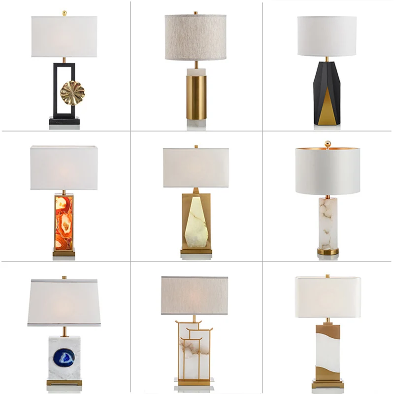 

Post Metal Desk Lamp Designer Fund Model Tenant Hall Lamp New Chinese Style Continuous System Luxurious Cloud Stone Table Lamp