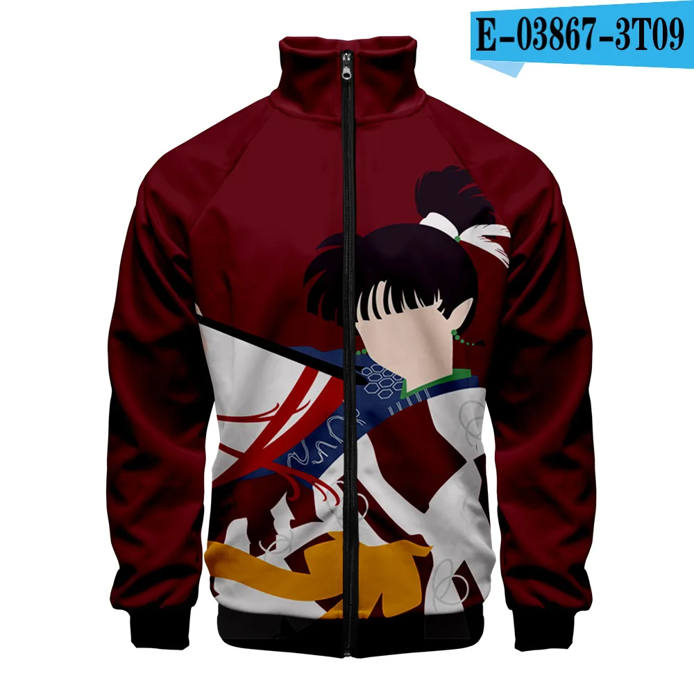 Inuyasha, 3D принт, стоячий воротник, куртка на молнии для мужчин и женщин, модная Толстовка Inuyasha, Ainme, длинный рукав, куртки, одежда, новинка - Цвет: 3d-2512