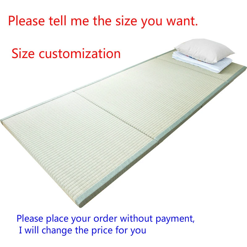 jhgsdh Tatami Tri-fold Mattress,portable 3e Coconut Palm Mattress Pad Orthopedic Foldable Futon Mattress Firm Tatami Floor Mat-gray Full