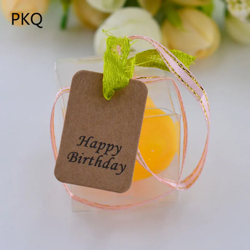 100 шт 2*3 см с днем рождения крафт Бумажная Бирка маленькие DIY Подарочные бирки