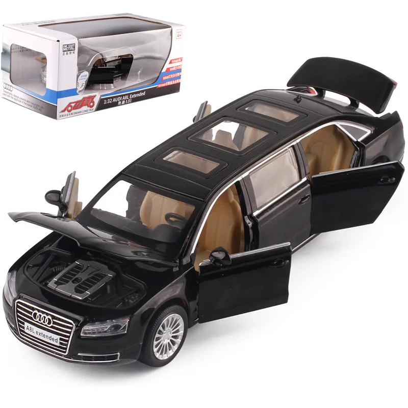 

[Boxed] Caipo Lengthen A8L Administration Car Sound And Light Warrior Alloy Car Model Collection 6 Door Opening CHILDREN'S Toy
