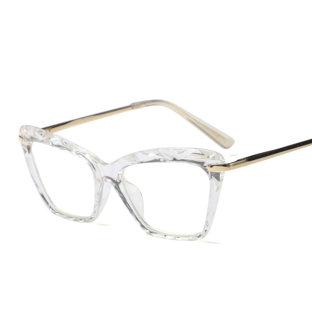 Бренд женщин 2018NEW оптические черные стекла es простые прозрачные стеклянные очки модные красные очки Рамка цветочный Кот 97533 - Цвет оправы: C6