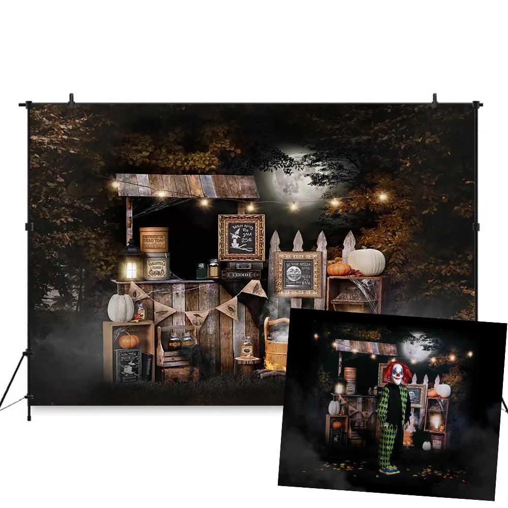 Фон для фотографий Хэллоуин Дерево Луна фон ужасный ночь тишина деревья вечерние