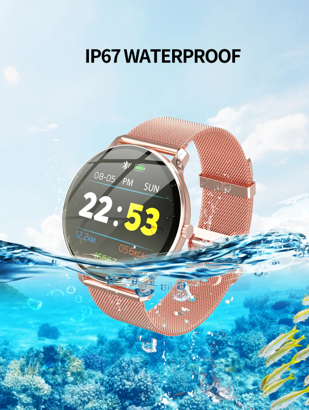 Wearpai R88 Смарт-часы цветной сенсорный экран мужские модные фитнес-трекер монитор сердечного ритма водонепроницаемый шагомер спортивные умные часы
