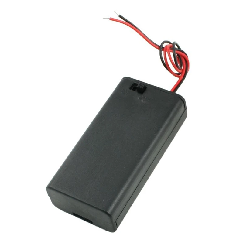 

2PCS Battery Box Holder for 2x1.5V AA Batteries w Cover On/Off Switch