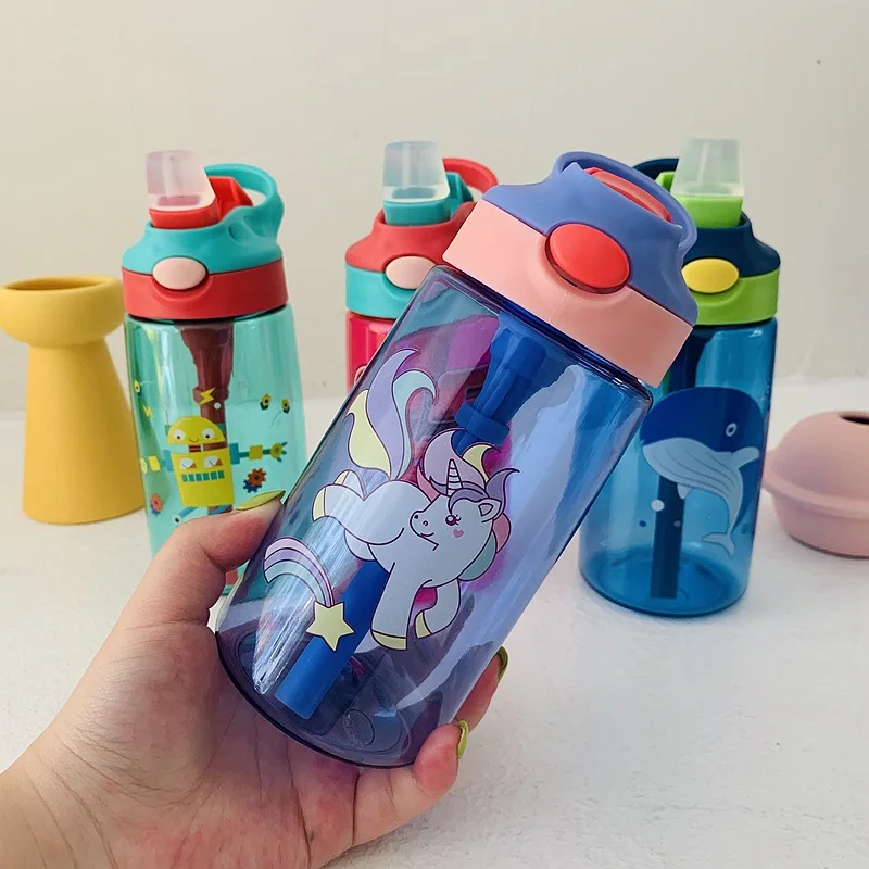 480ml Kids Water Sippy Cup Outdoor Cold Juice Water Sports Cup With