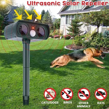 

Solar Ultrasonic Repellent for Cat Dog Outdoor Waterproof Animal Repeller Deterrent Scarer Pest Control Eco-Friendly Tools