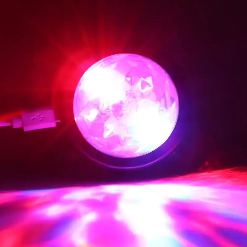 USB перезаряжаемые мини шар светящиеся RGB светодиодный свет автомобиля Музыка Звук управление Авто Интерьер атмосферная декоративная лампа