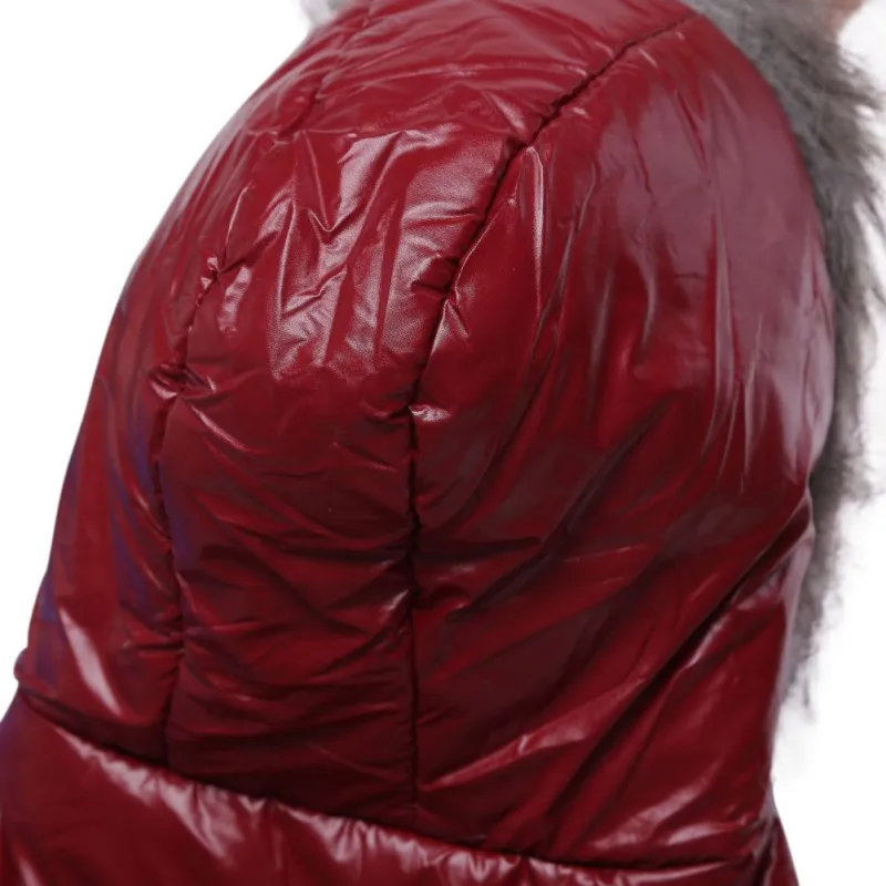 Теплые зимние собаки; утепленное Детское пальто костюм из полиуретана осень щенок худи PU куртки устойчива к грязной