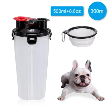 

Portable Dog Water Bottle With Collapsible Dog Bowl 2 in 1 Travel Water Bottle with Dog Bowl Water Dispenser Pet Food Container