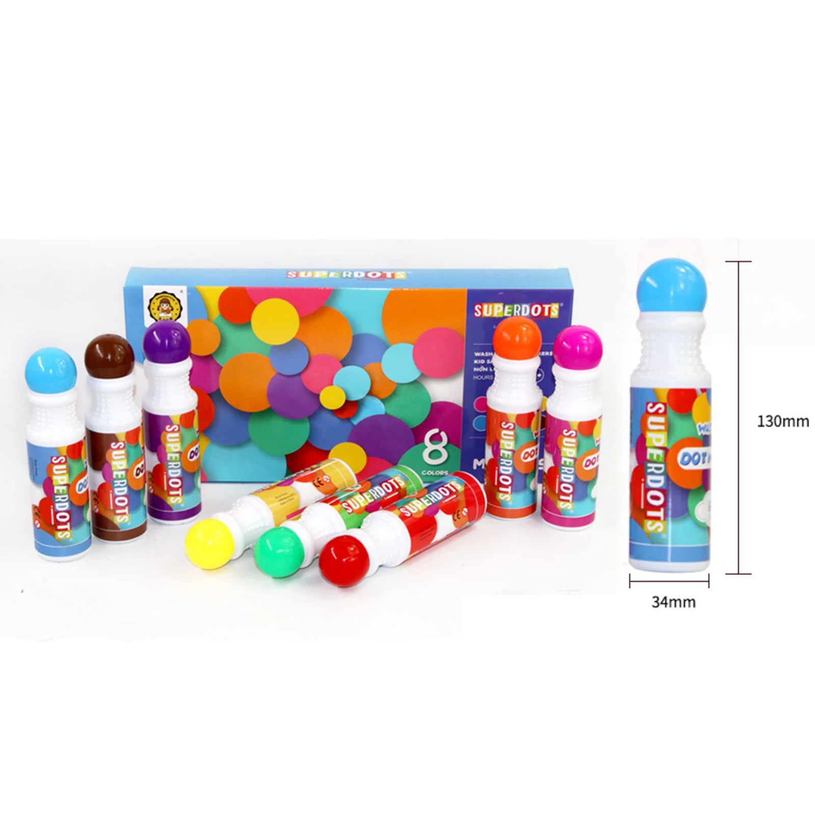 8 Color Crazy Dots Markers - Washable Paint Marker daubers — TCP Global