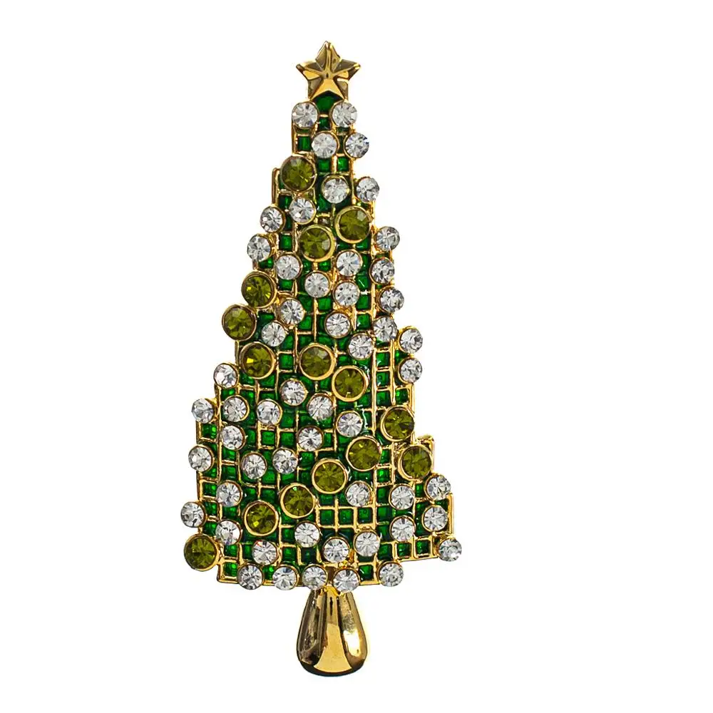 

Cubic Zirconia Christmas Tree Brooch Broach Pin Women Jewelry Accessories XR04701