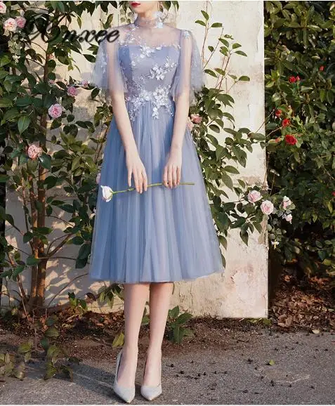 Xnxee/Новинка года; Летние свадебные платья для сестер; синие платья Феи; vestido de novia