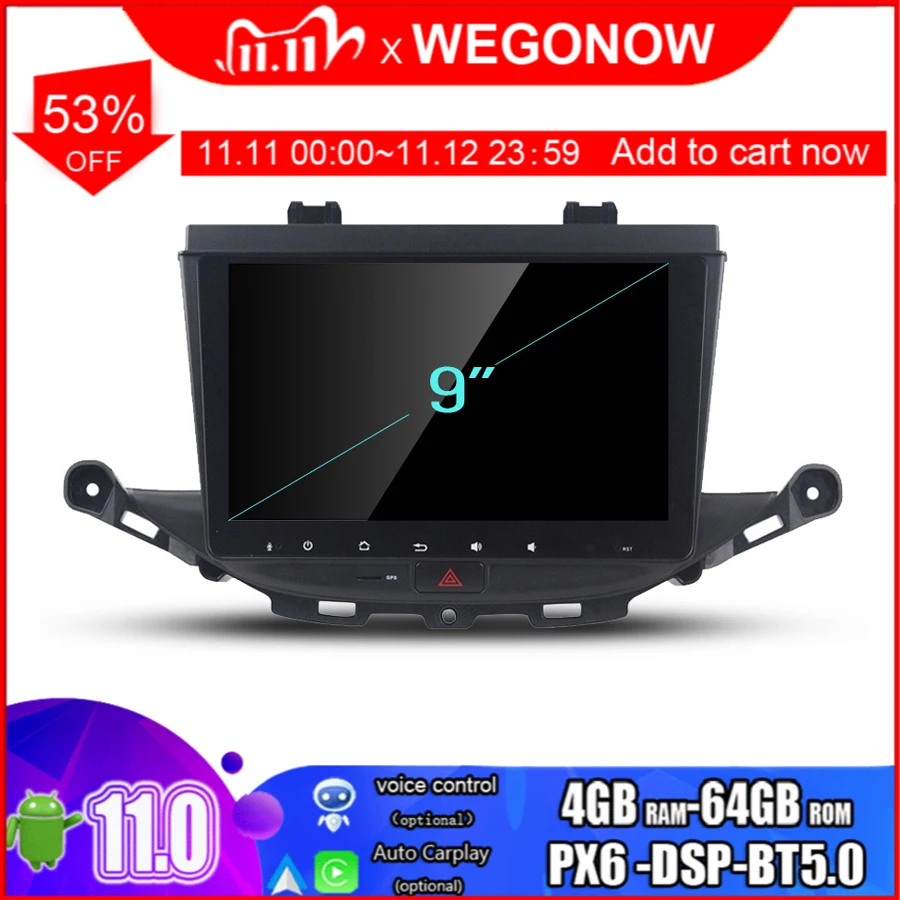HD 9 &quotAndroid 11 0 для Opel ASTRA K 2016 2017 4 Гб ОЗУ 64 ПЗУ 8-ядерный автомобильный DVD-плеер GPS Glonass
