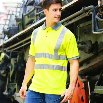 

Safety vest T shirt work safety clothing workwear dry fit short sleeve reflective safety shirt free print logo
