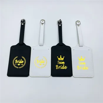 

Bachelorette Party Team Bride To Be Luggage Tag Leather Suitcase IDAddres Portable Label Bride Shower Wedding Decoration Favor,Q