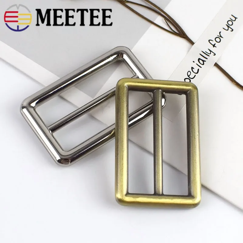 Meetee 4 шт. 38 мм прямоугольная Регулировка Металлические тени от мышц сумка Украшение DIY шитье рюкзак пряжки аксессуары F2-15