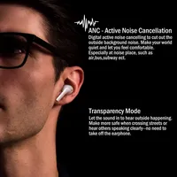 TWS ANC True Wireless Active Noise Canceling Earphones,TENNMAK PRO-ANC Bluetooth Earbuds, 30Hrs Play Time,Wireless Charge 2