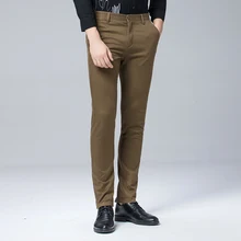 Высокое качество зимние плотные теплые повседневные брюки мужские облегающие Чино повседневные брюки мужские брюки