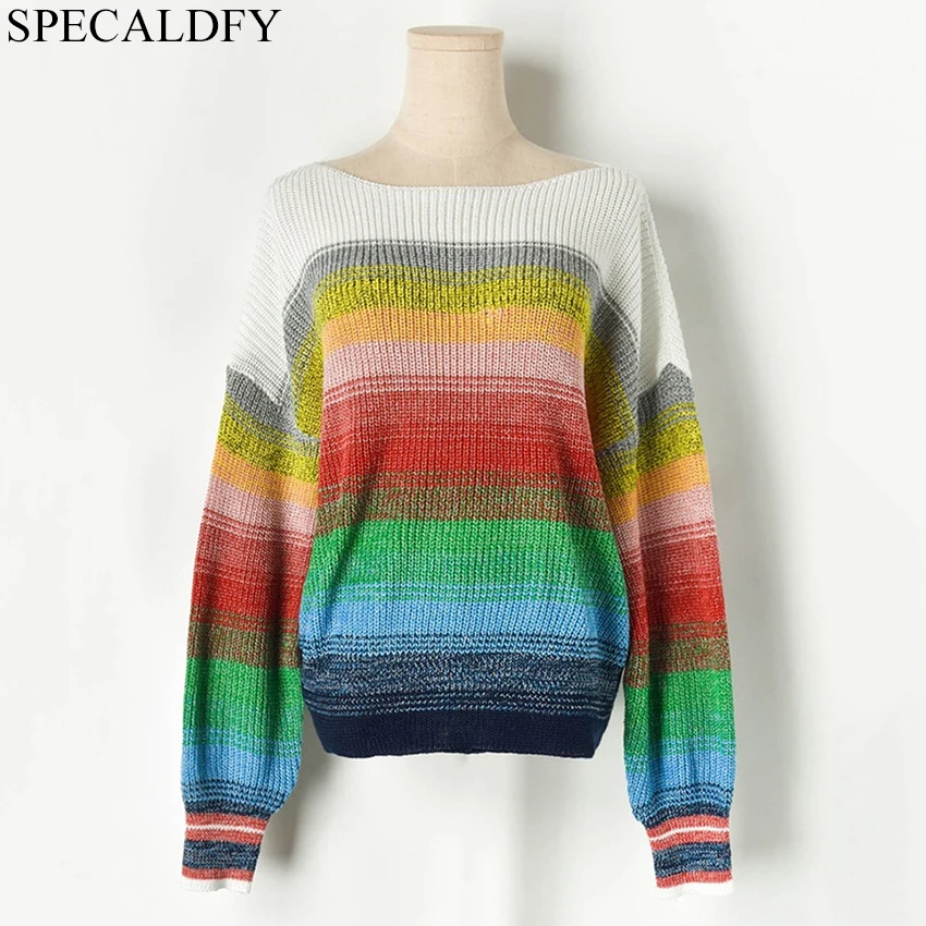 rainbow plus size sweaters