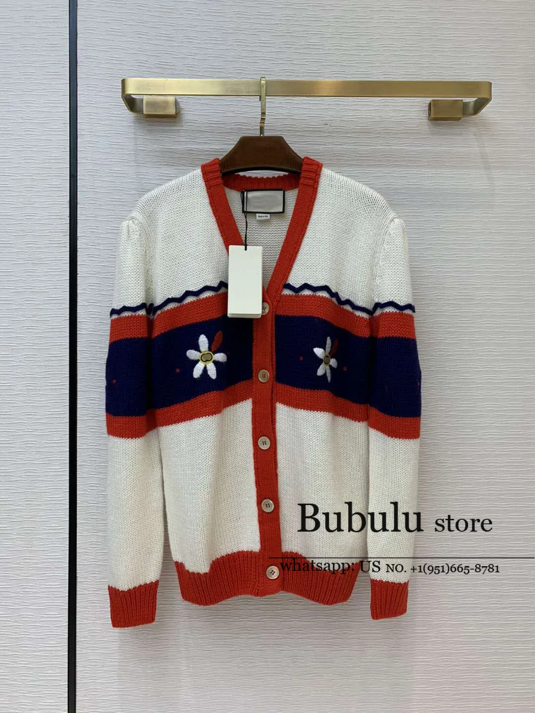 

Luxury designer Fall 2020 Autumn Winter Wool Knitted sweaters Cardigan for women clothing branded long sleeve letter cardigans