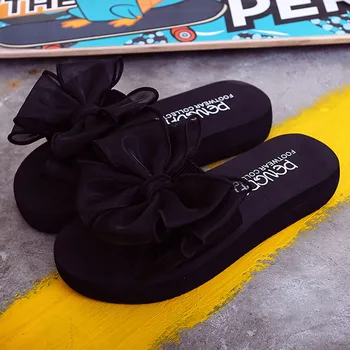 

Women Summer Bow knot Sandals Slipper Indoor Outdoor Beach Shoes New Fashion Female Casual flower Slipper 2020 NEW