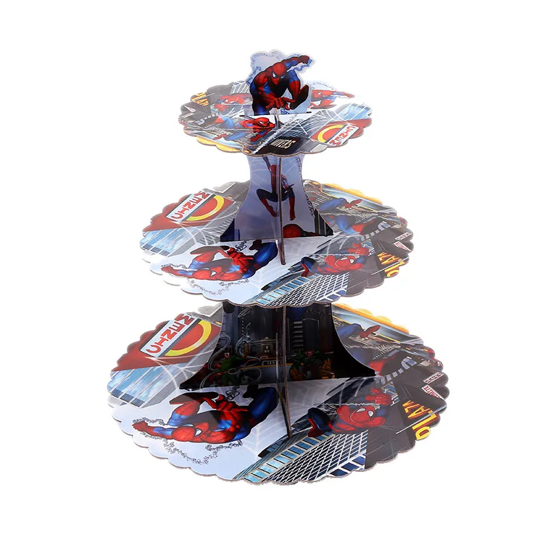 cake stand 1pcs На тему Человека-паука на день рождения салфетки тарелки скатерть чашки ножи вилки ложки Человек-паук баллоны Детские вечерние принадлежности - Цвет: cake stand 1pcs