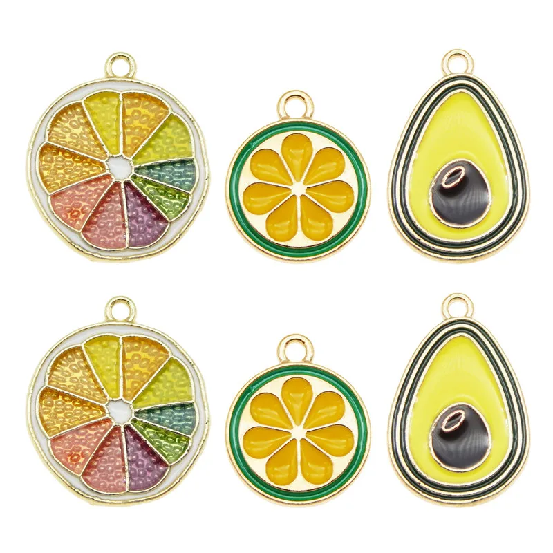 6 цветов смешанные фрукты апельсин лимон амулеты ювелирные изделия ожерелье