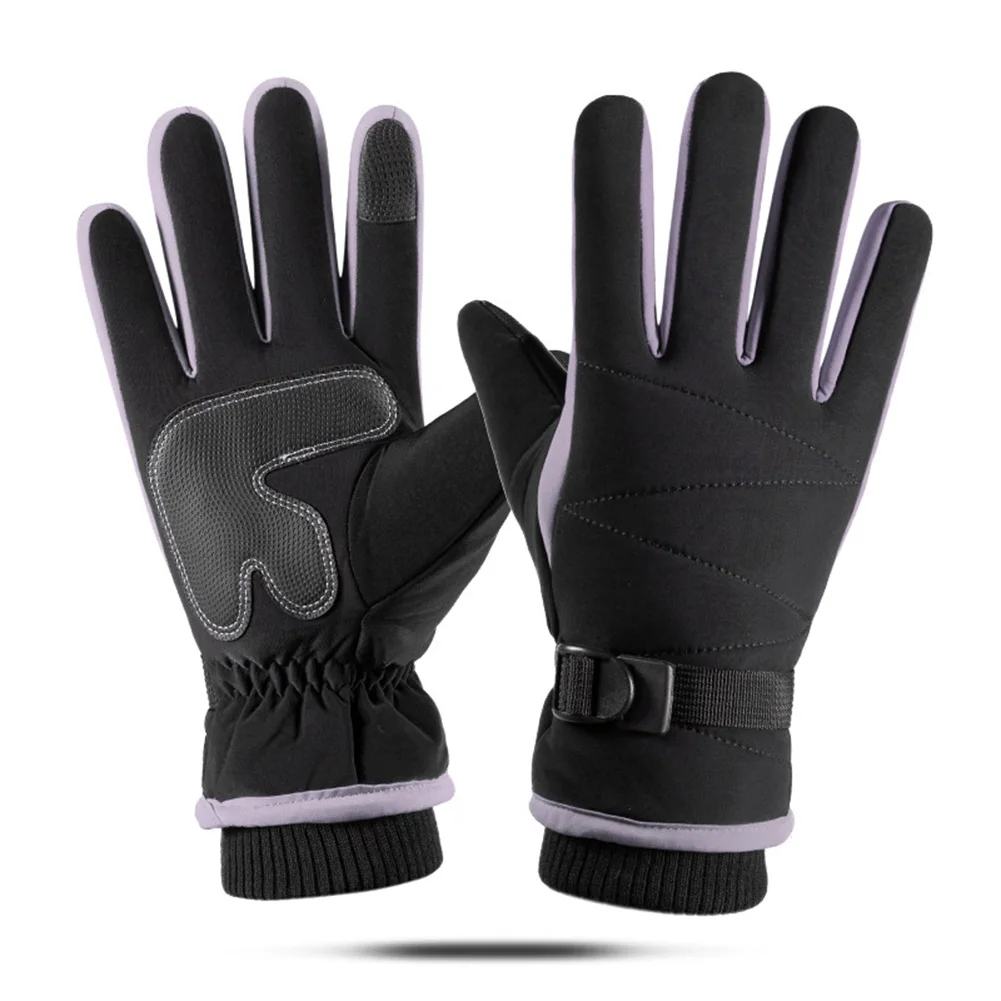 

Riding Gloves Ski Thermal Mitten Winter Free Size Polyester brazing Black