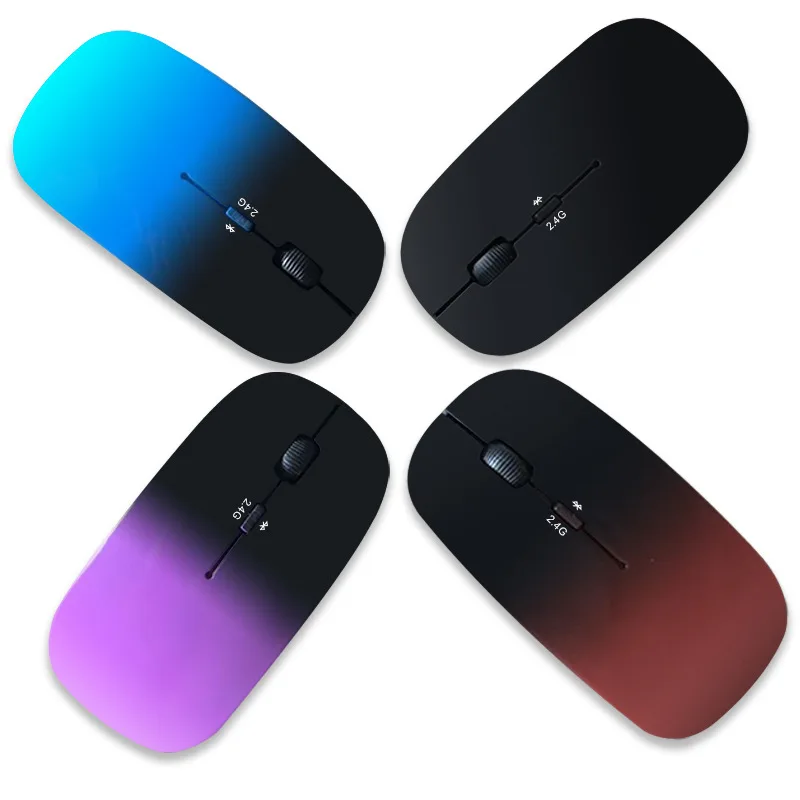 

Ultra-thin notebook gradient color wireless charging mouse mice Battery mouse 2.4Ghz USB Optical Mice For Macbook Laptop PC