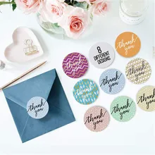 

100/200/300/500pcs/roll Thank You Round Adhesive Stickers Seal Labels Business Cake Baking Sealing Labels Packaging Boxes Gift