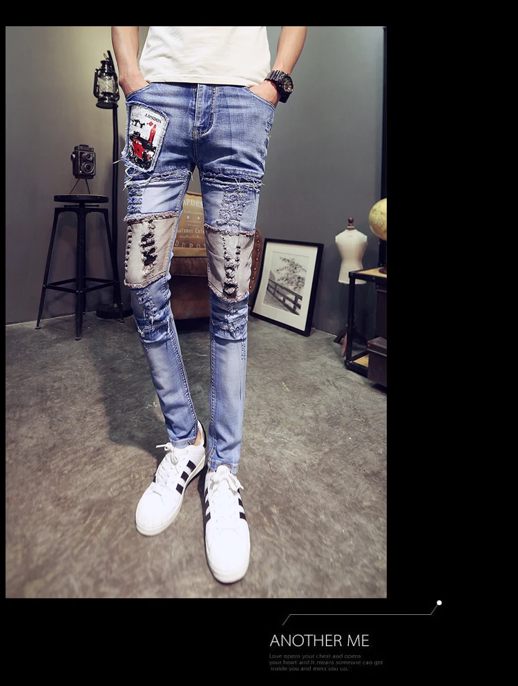 Дизайнерские джинсы для мужчин, уличная одежда, мужские джинсы в стиле панк, спортивные джинсы, зауженные джинсы, повседневные обтягивающие джинсы, Мужские универсальные удобные брюки