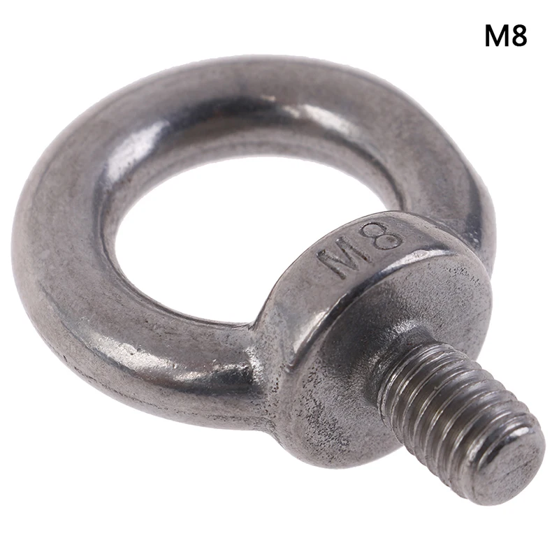 1 шт. 304 нержавеющая сталь морской подъемный глаз винты кольцо Петля отверстие для Eyebolt M4 M5 M6 M8 - Цвет: M8