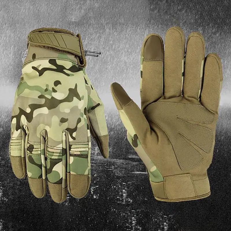 

Winter Waterproof Windproof Fleece Thermal Bike Cycling Gloves Durable Fleece Full Finger Touch Screen Gloves Tactical Gloves