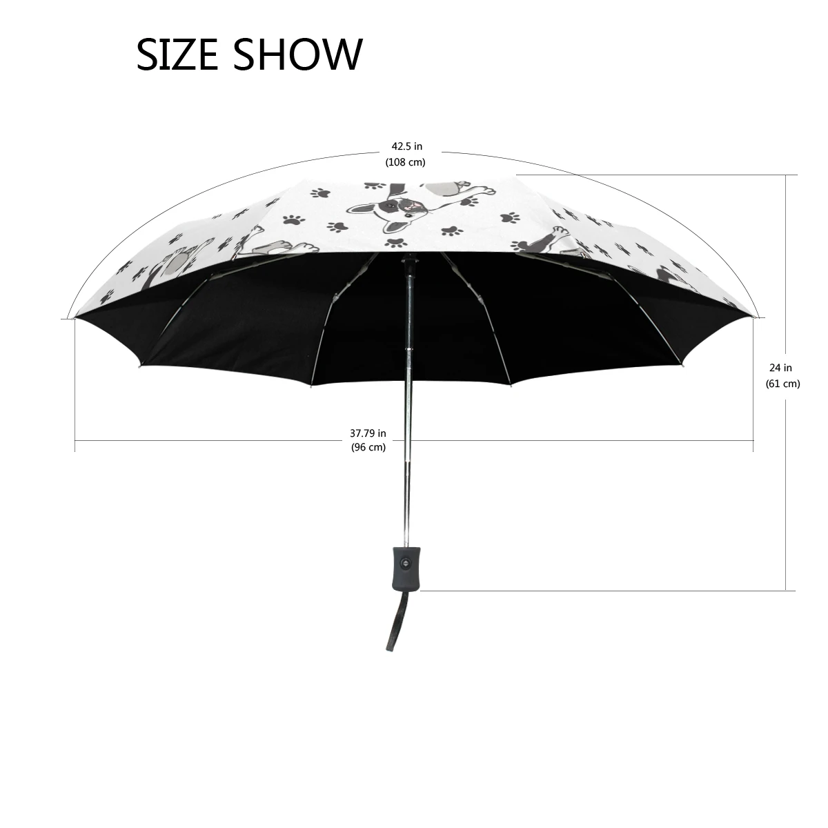 Paraguas plegable con diseño de Bulldog Francés para hombre y mujer, sombrilla compacta Anti-UV, resistente al viento, automática, Parapluie - Hogar y jardín