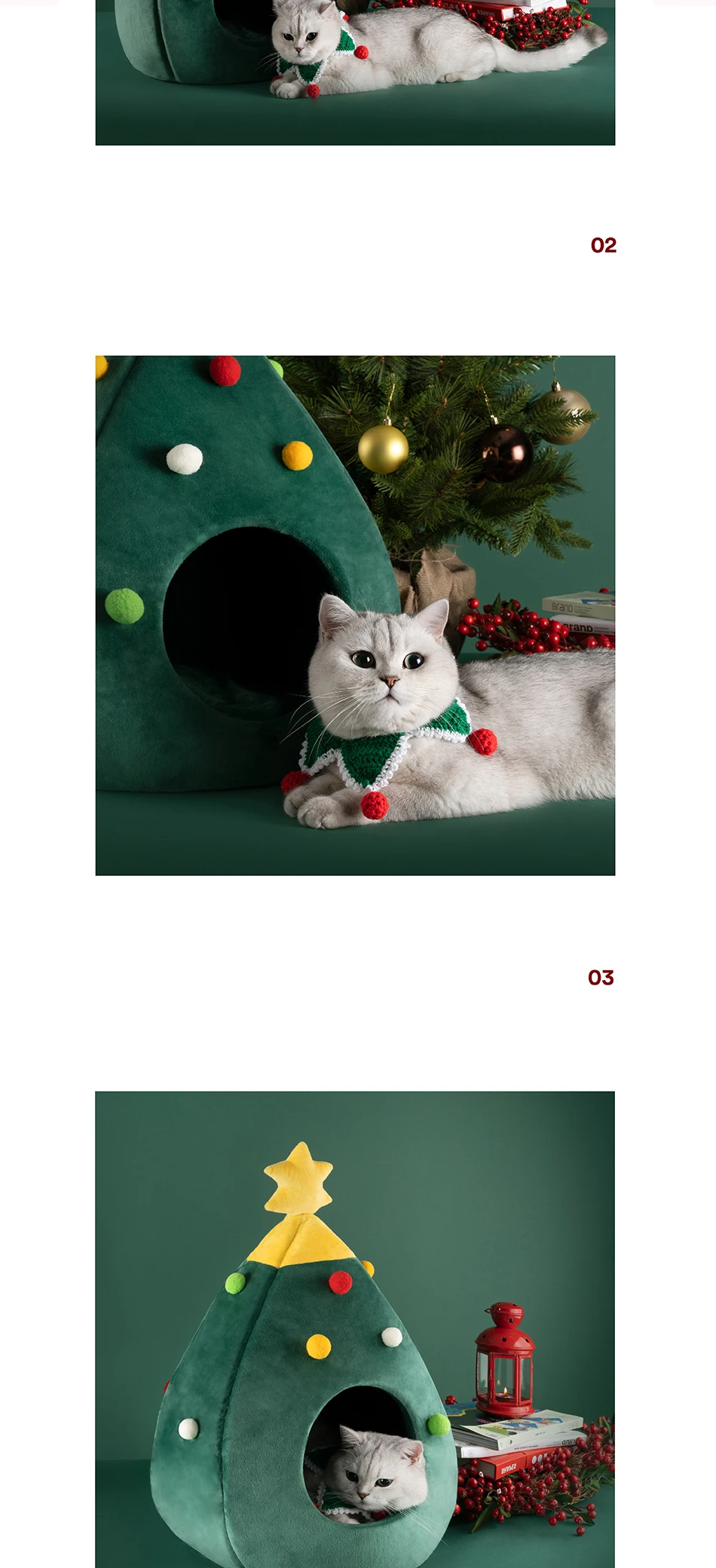 Домик для питомцев кошек, собачья кровать, питомник, щенок, пещера, теплая спальная кровать, Рождественская елка, зимняя теплая кровать для кошек, собачья клетка, cama para