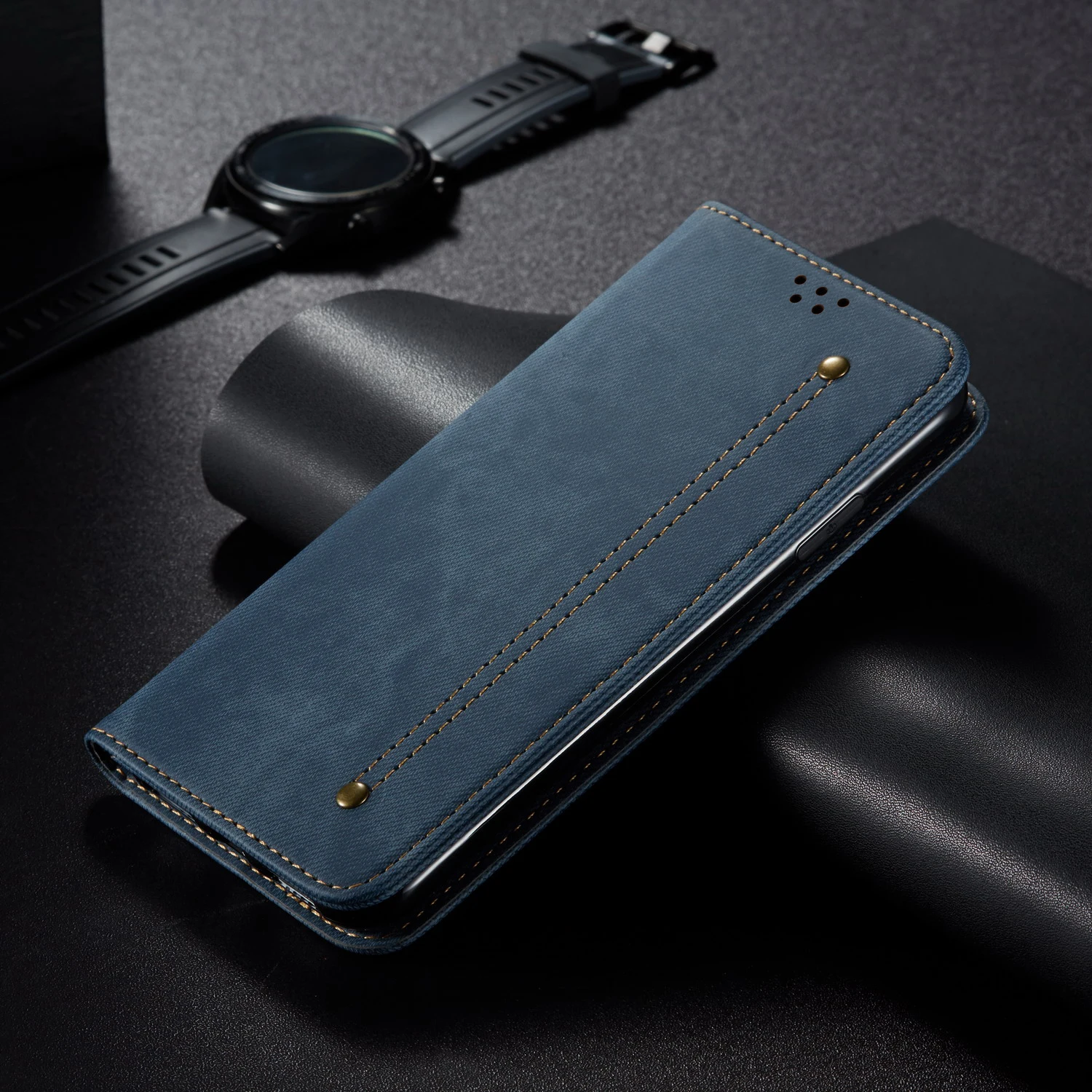 Роскошный ретро джинсовый флип-чехол для Iphone 11 Pro Xs Max Xr X 8 7 6 6s Plus, магнитный держатель для карт, кожаный бумажник, подставка, чехол-книжка