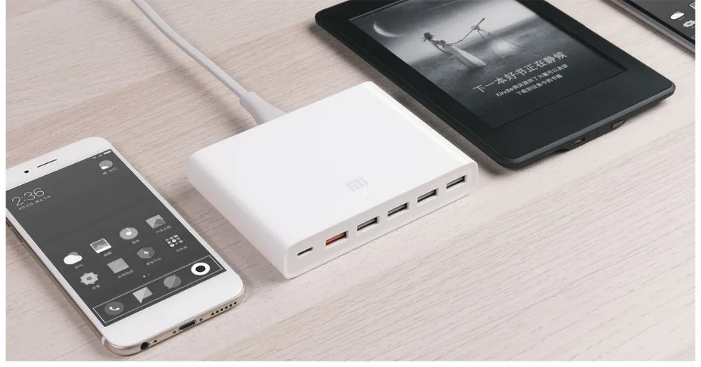 Оригинальное Xiaomi Mi USB-C 60 Вт Зарядное устройство type-C& USB-A, 6 портов, выход, двойной QC 3,0, быстрое зарядное устройство для смартфонов, планшетов