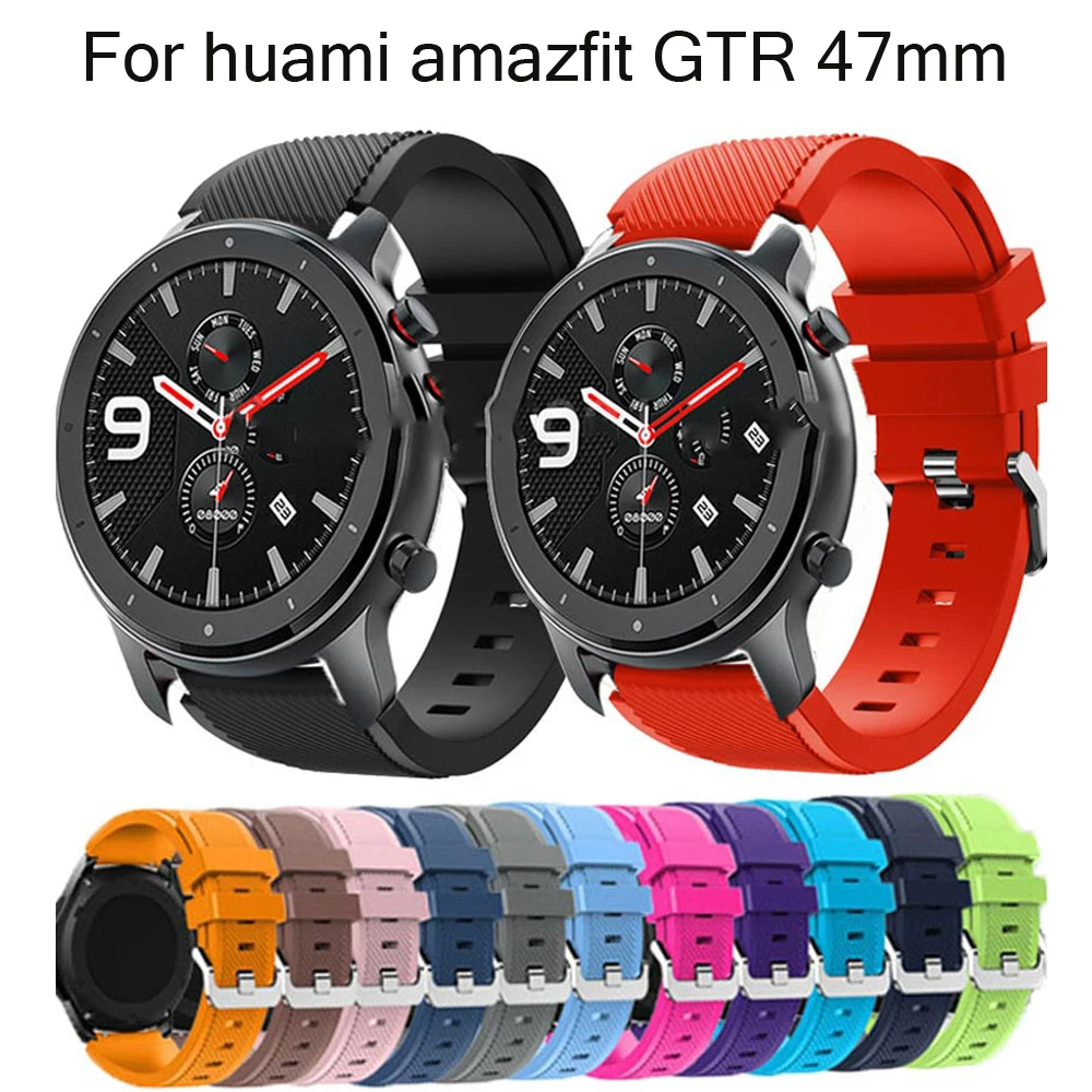 Ремешок силиконовый для смарт часов xiaomi huami Amazfit GTR 47 мм сменный Браслет Для huawei GT2