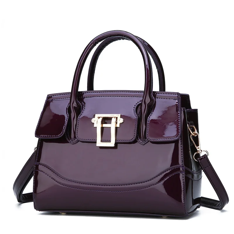 

Top Grade New Style WOMEN'S Bag Fashion Patent Leather Splicing Package Simple Shoulder Bag/ Hand Bag Stereo Type Bag