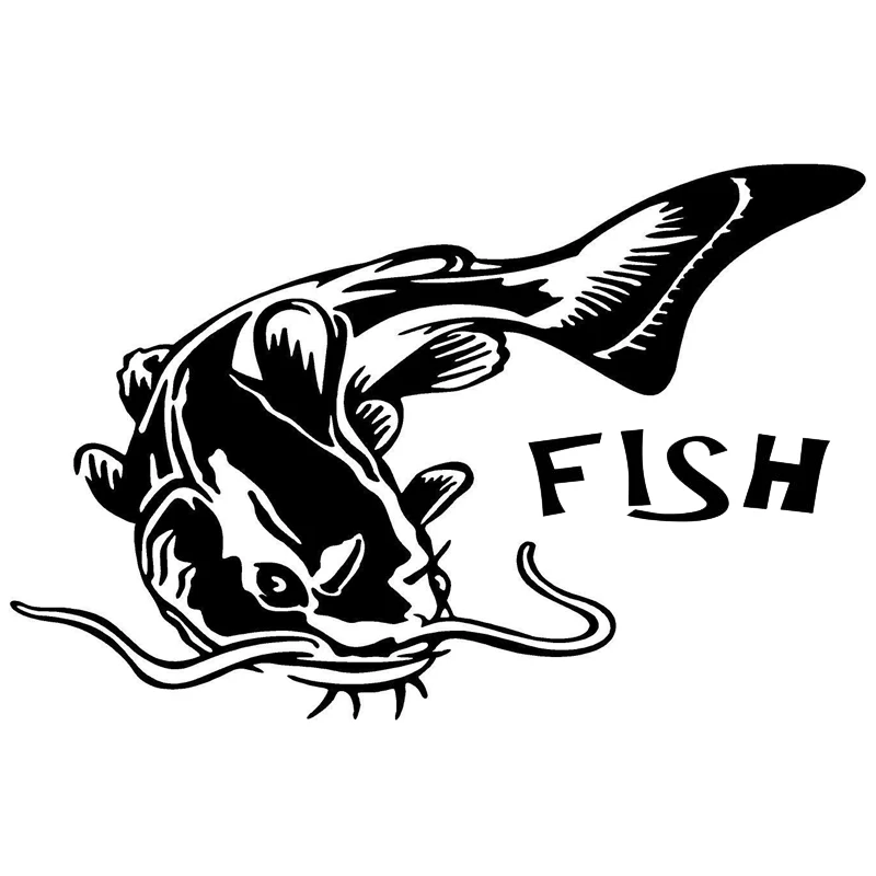 

Fish Car Stickers and Decals Funny Rear Windshield Bumper Laptop Window Trunk Cover Scratches Car Accessories KK15*10cm