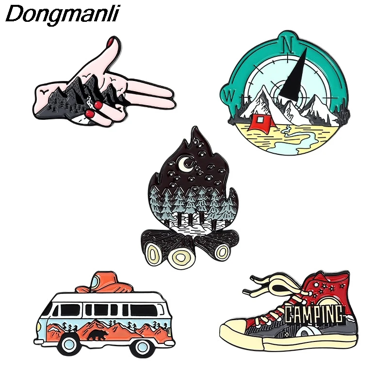 

LB79 Travel life Hard Enamel Pin Brooches Bag Lapel Pin Badge Jewelry Gift for Friends Jacket Accessories
