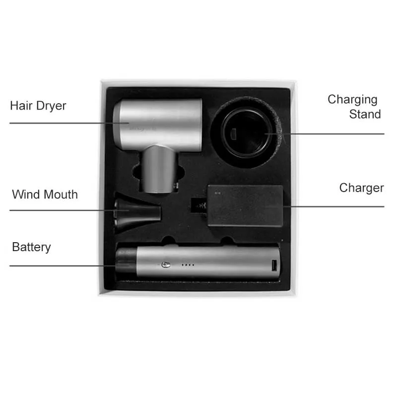 Professional portable wireless hair dryer smart cordless hot and cold air mode USB rechargeable UMAY hair drier blower salon hair dryer