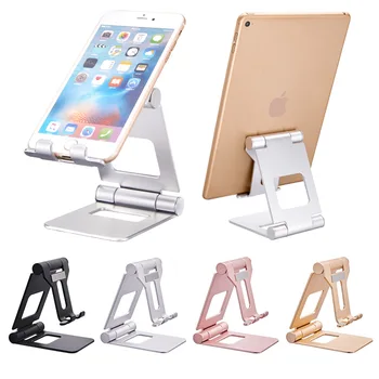 

Aluminium Alloy Dual Foldable Desktop Rotary Tablet Stand Mobile Phone Holder Mount Bracket for iPhone for iPad for XiaoMi