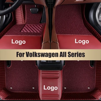 

High Quality Double Layer Leather Car floor mat carpet rug for volkswagen sharan custom fit car styling carpet floor liners