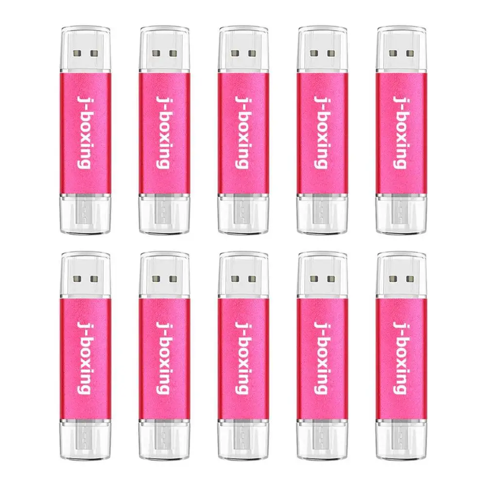 Розовый J-бокс OTG USB флеш-накопитель 32 Гб оперативной памяти, 16 Гб встроенной памяти, 8 ГБ 4 Гб флешки Micro USB 2,0 Memory Stick для телефонов на базе Android с Bluetooth ПК Многоцветный 10 шт./упак - Цвет: Розовый