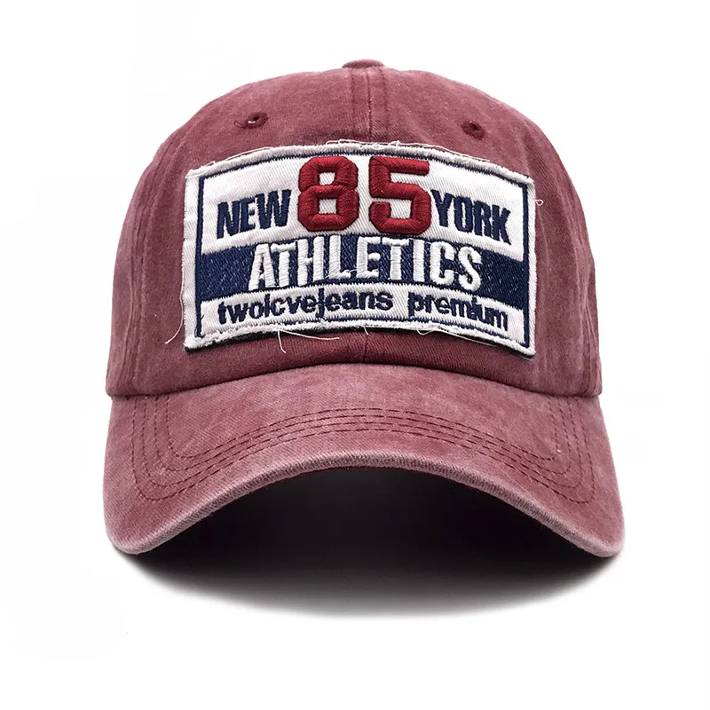

NEW YORK 85 Washed Cotton Embroidered Baseball Cap Embrrdy Streetwear Streetwear Stranger Things Feyenoord Liverpool John Wick